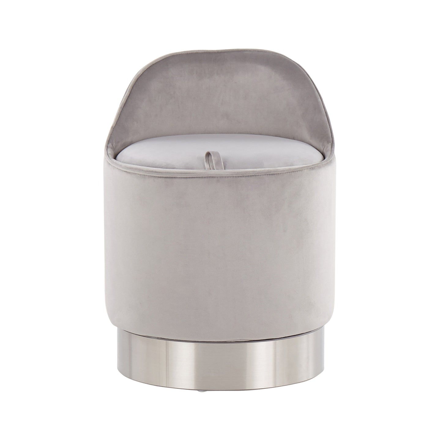 Sgabello girevole in velluto Silver Orchid Corday