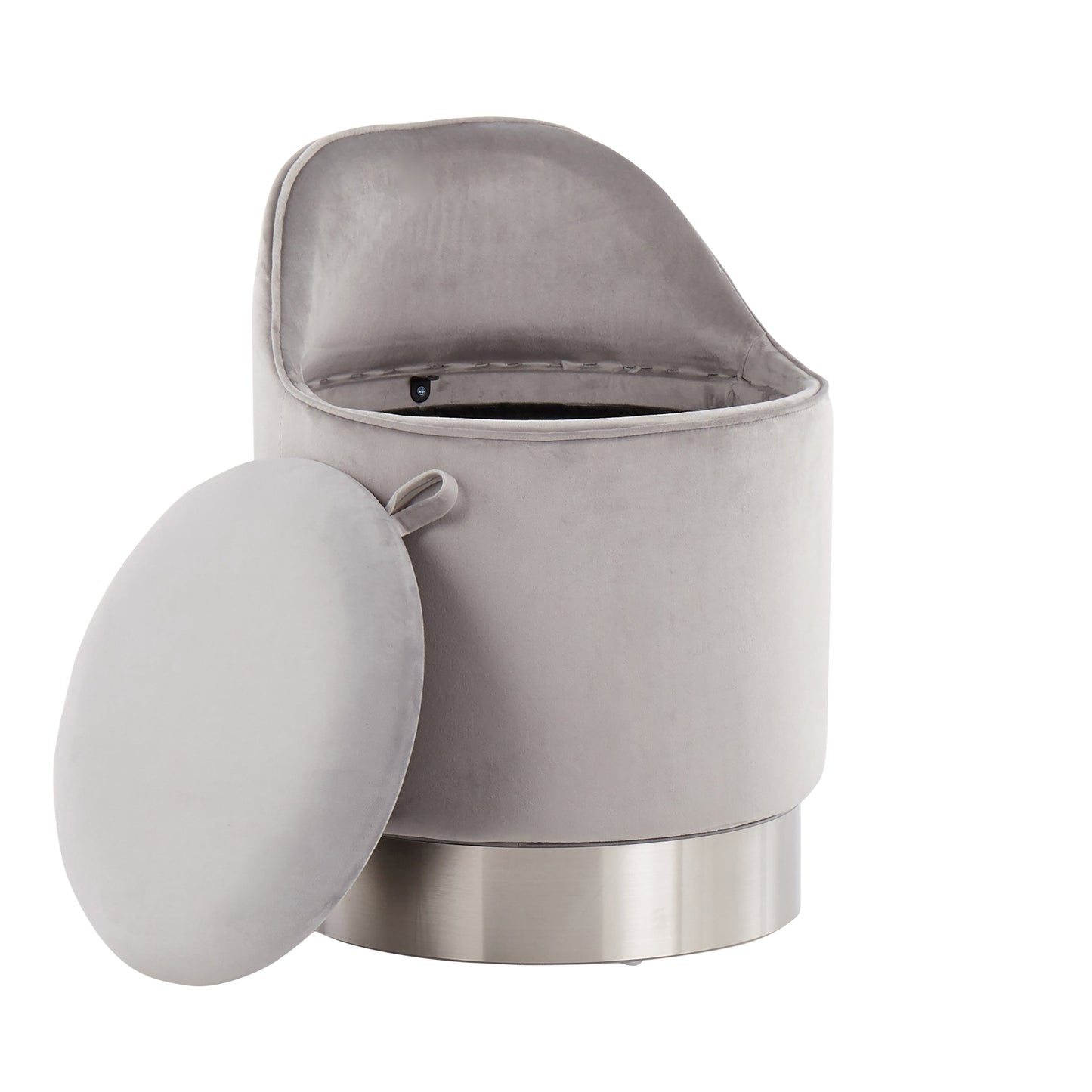 Sgabello girevole in velluto Silver Orchid Corday