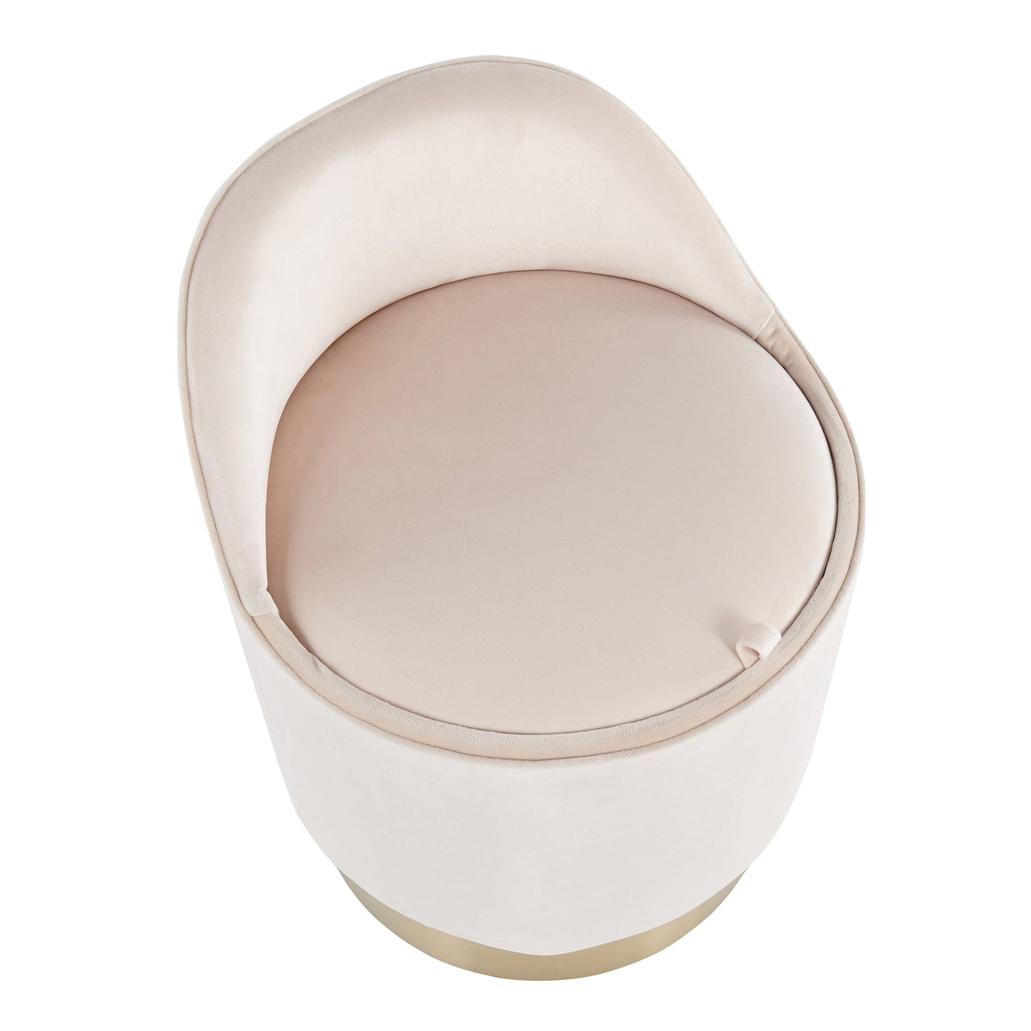 Sgabello girevole in velluto Silver Orchid Corday