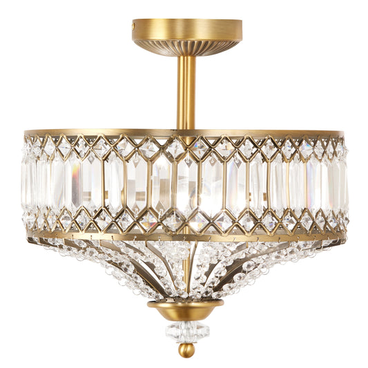 Lampada da soffitto semi-incassata in vetro a più livelli Silver Orchid Furey bronzo/oro - 14,75 L x 14,75 W x 15,25 H