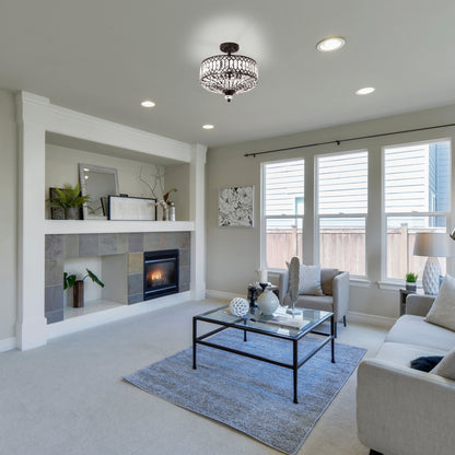 Lampada da soffitto semi-incassata in vetro a più livelli Silver Orchid Furey bronzo/oro - 14,75 L x 14,75 W x 15,25 H