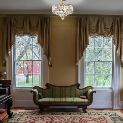 Lampada da soffitto semi-incassata in vetro a più livelli Silver Orchid Furey bronzo/oro - 14,75 L x 14,75 W x 15,25 H