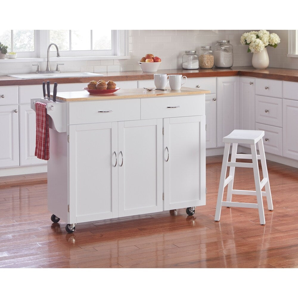Carrello da cucina Simple Living Addie con piano in legno