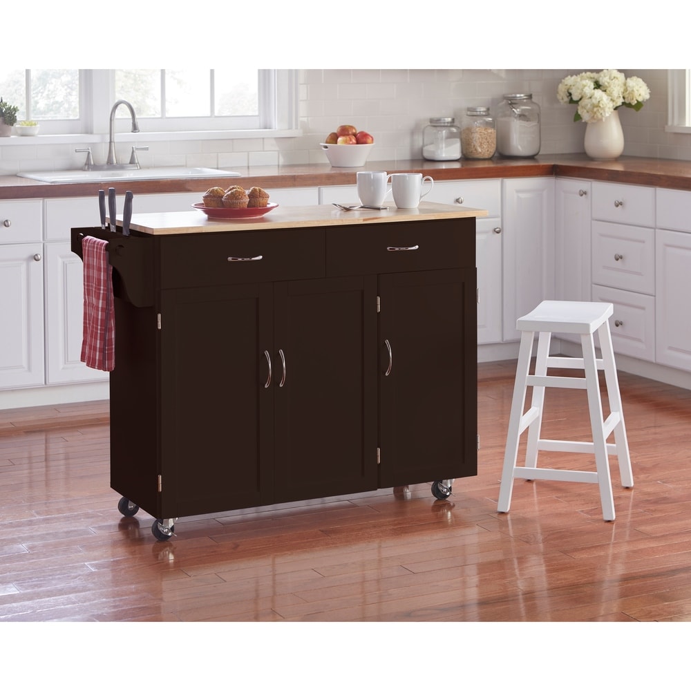 Carrello da cucina Simple Living Addie con piano in legno