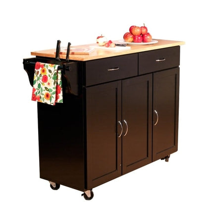 Carrello da cucina Simple Living Addie con piano in legno