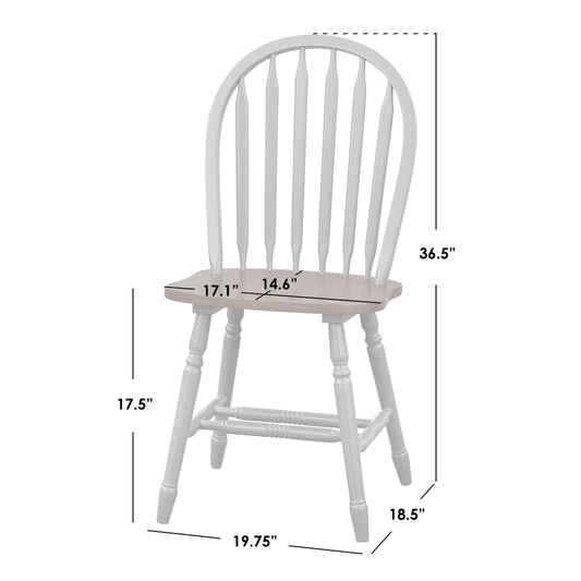 Simple Living Carolina Set da pranzo in legno massello da 5 pezzi in stile fattoria con foglia