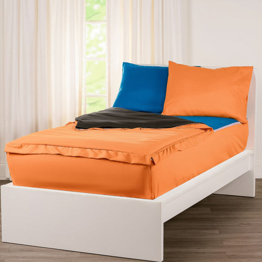 Set di biancheria da letto Deluxe con cerniera Siscovers Orange Bunkie