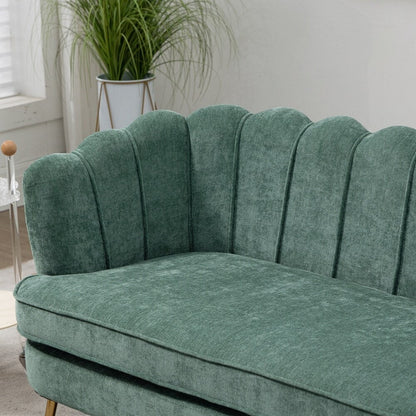 Divano a due posti per mini-stanze con gambe in metallo dorato - 2 posti