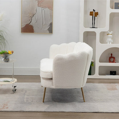 Divano a due posti per mini-stanze con gambe in metallo dorato - 2 posti