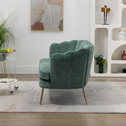 Divano a due posti per mini-stanze con gambe in metallo dorato - 2 posti