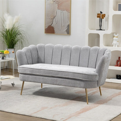 Divano a due posti per mini-stanze con gambe in metallo dorato - 2 posti