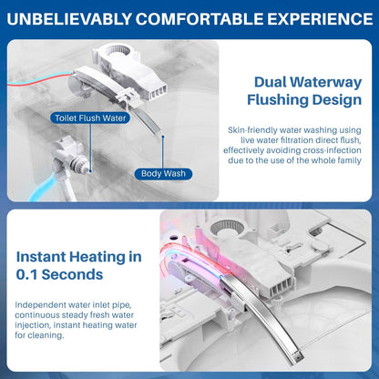 WC intelligente, WC bidet monoblocco per bagni, WC moderno allungato con acqua calda, doppio scarico automatico, funzionamento con sensore a pedale