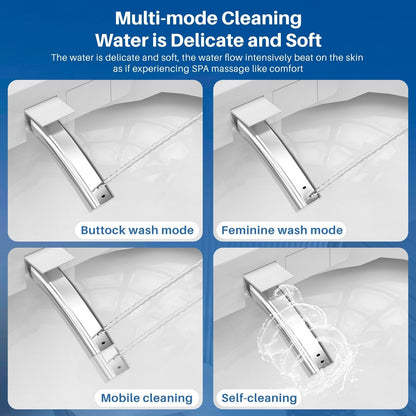 WC intelligente, WC bidet monoblocco per bagni, WC moderno allungato con acqua calda, doppio scarico automatico, funzionamento con sensore a pedale