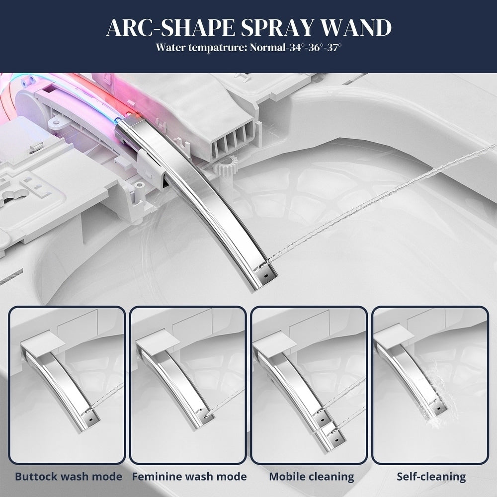 WC intelligente, WC bidet monoblocco per bagni, WC moderno allungato con acqua calda, doppio scarico automatico, funzionamento con sensore a pedale