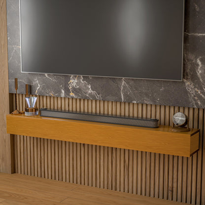 Mensola sospesa per camino in pino massello da parete