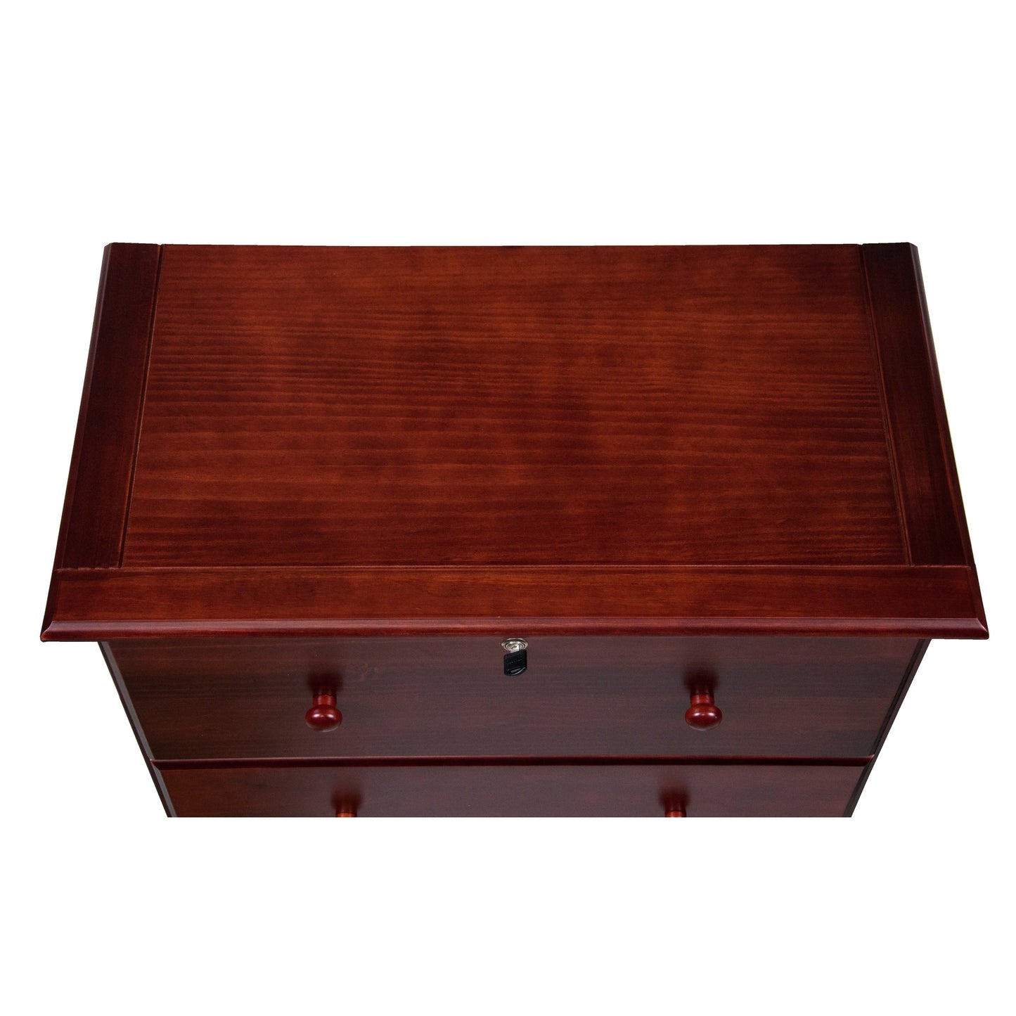 Palace Imports Cassettiera 100% in legno massello con 5 cassetti grandi, serratura, pomelli in metallo o legno