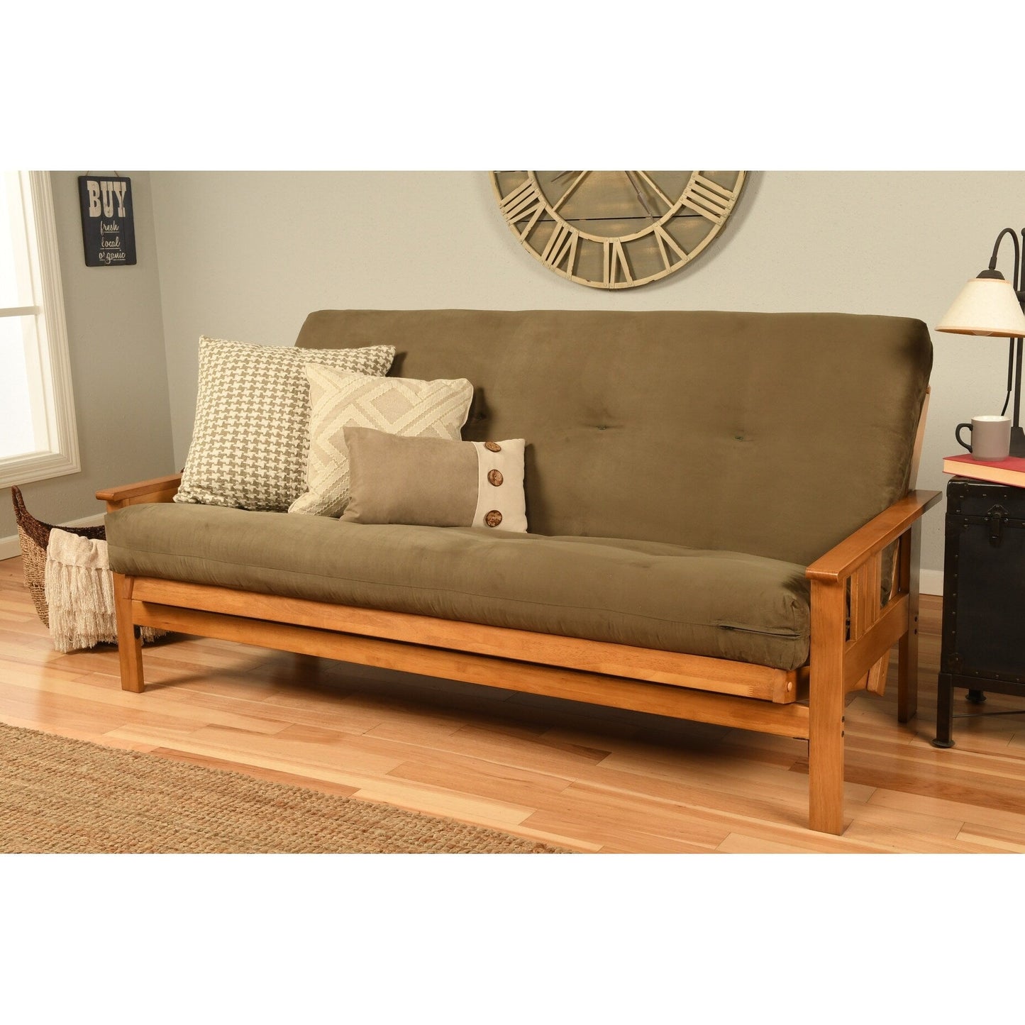 Solo materasso futon sostitutivo Somette in schiuma ad alta densità e molle, dimensioni standard (struttura non inclusa)