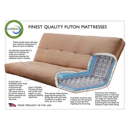 Set futon rustico Somette Tucson in noce full-size con materasso