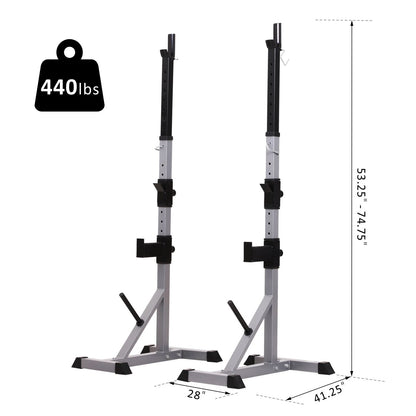 Soozier Steel Rack per squat/panca con bilanciere regolabile in altezza in 2 pezzi - N/D