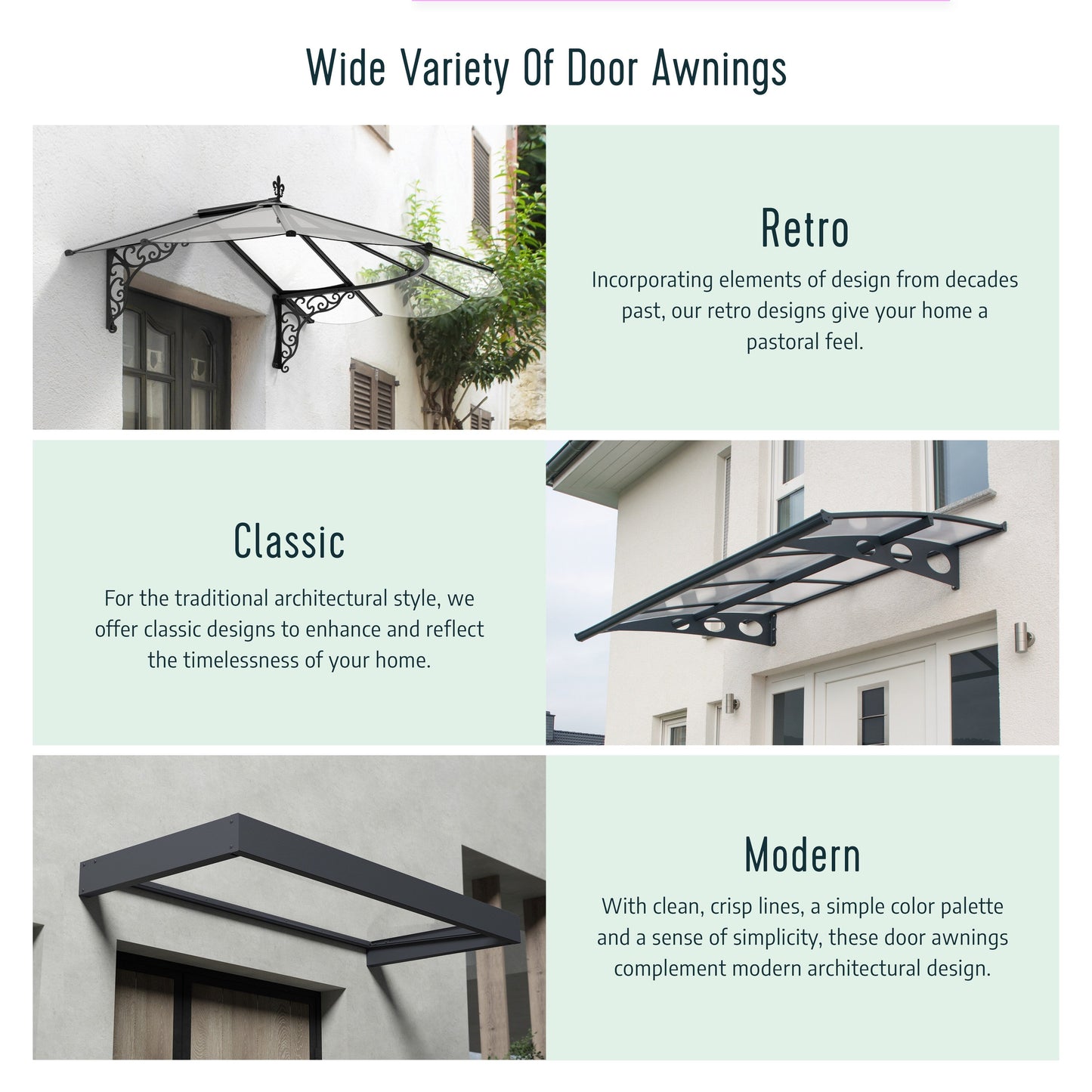 Tenda da sole per porte e finestre Sophia, trasparente, grigia, da 3 piedi