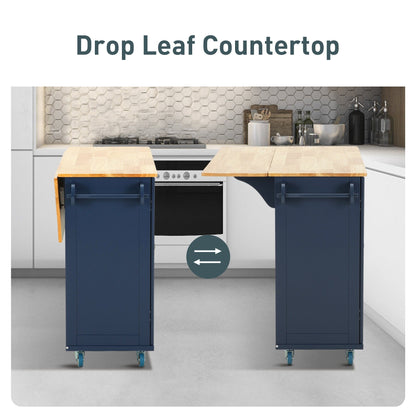 Carrello da cucina Sophia &amp; William con ribaltina e piano in legno di caucciù, carrello da cucina con ruote e ampio mobiletto portaoggetti