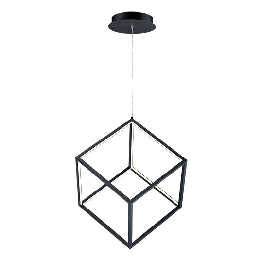 Lampadario quadrato 3D nero 20,5W x 21H