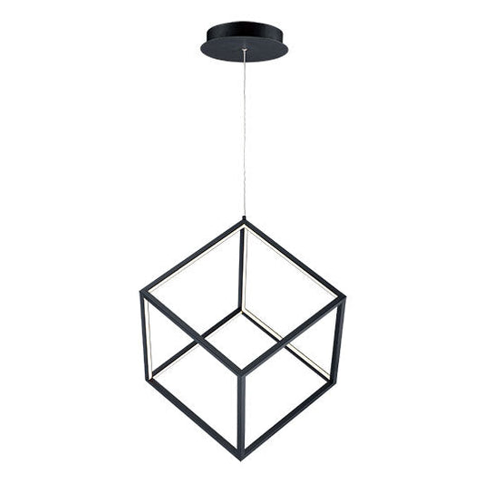 Lampadario quadrato 3D nero 20,5W x 21H