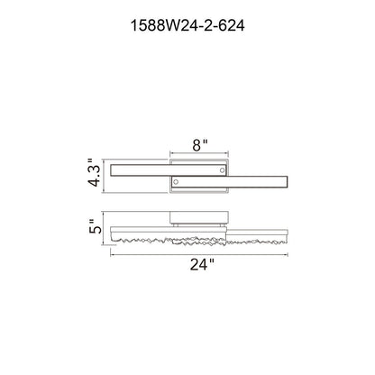 Lampada da toeletta a LED integrata in ottone Stagger