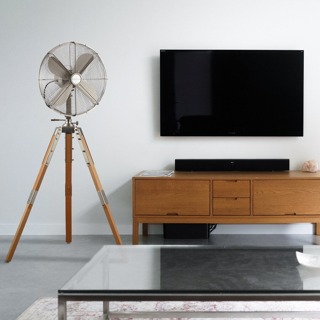Ventilatore a piantana Star Fans Star Treppiede da 16 pollici con gambe in legno