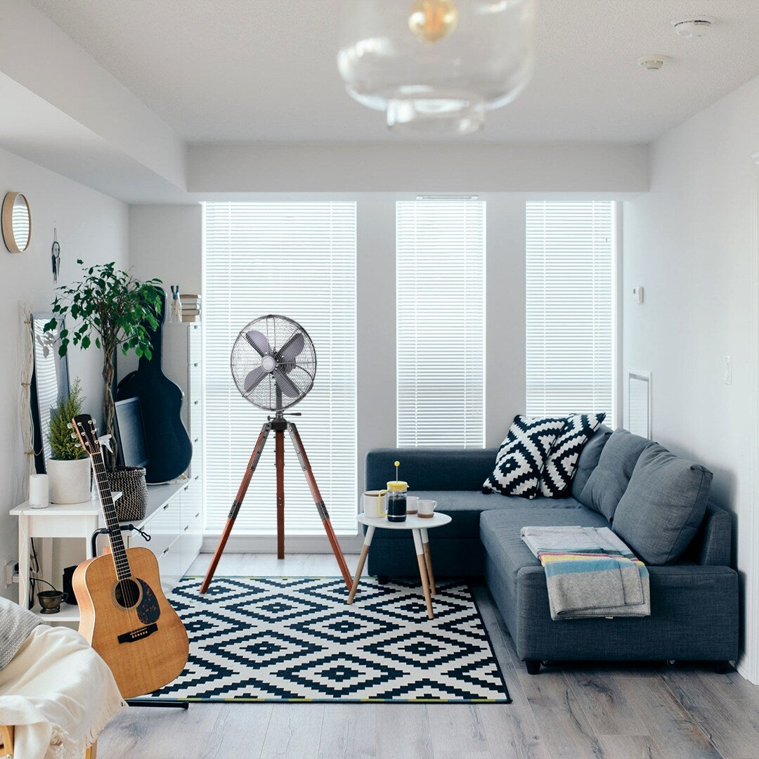 Ventilatore a piantana Star Fans Star Treppiede da 16 pollici con gambe in legno