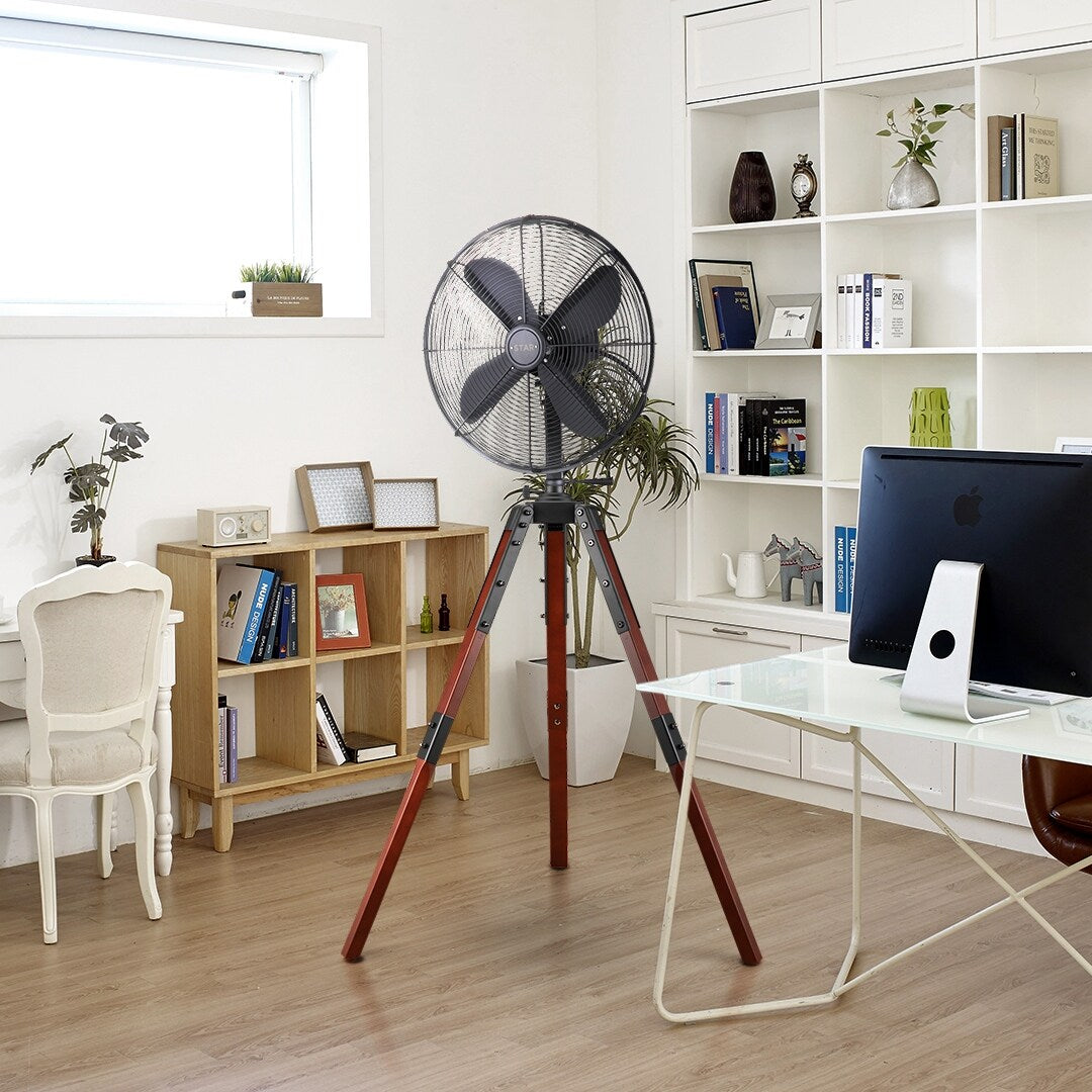 Ventilatore a piantana Star Fans Star Treppiede da 16 pollici con gambe in legno