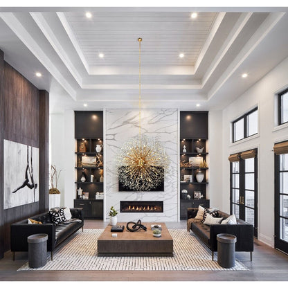 Lampadario Starburst da 47 pollici di larghezza, lampadario in cristallo