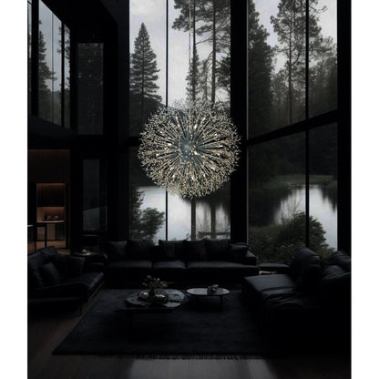 Lampadario Starburst da 47 pollici di larghezza, lampadario in cristallo