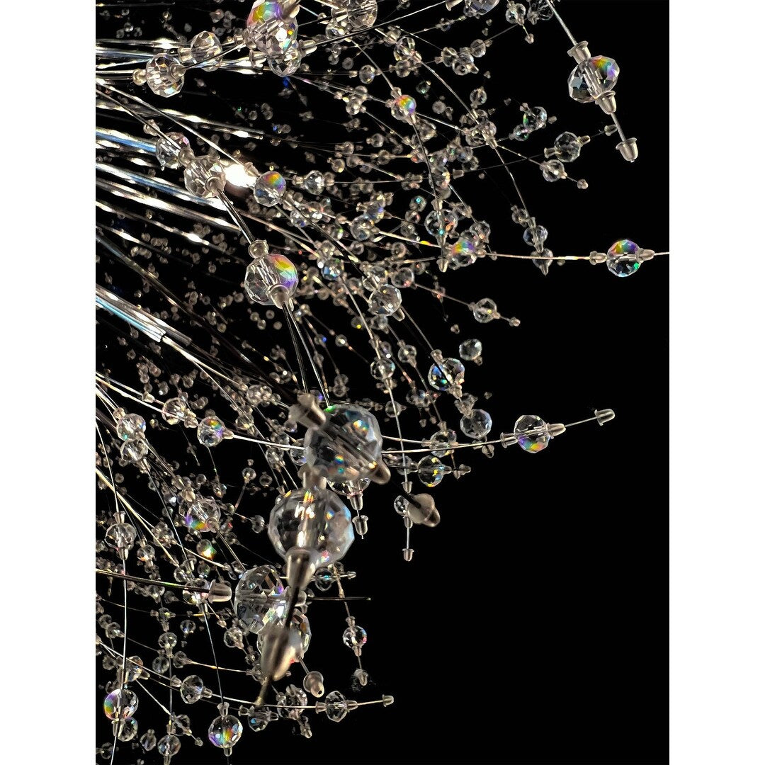 Lampadario Starburst da 47 pollici di larghezza, lampadario in cristallo