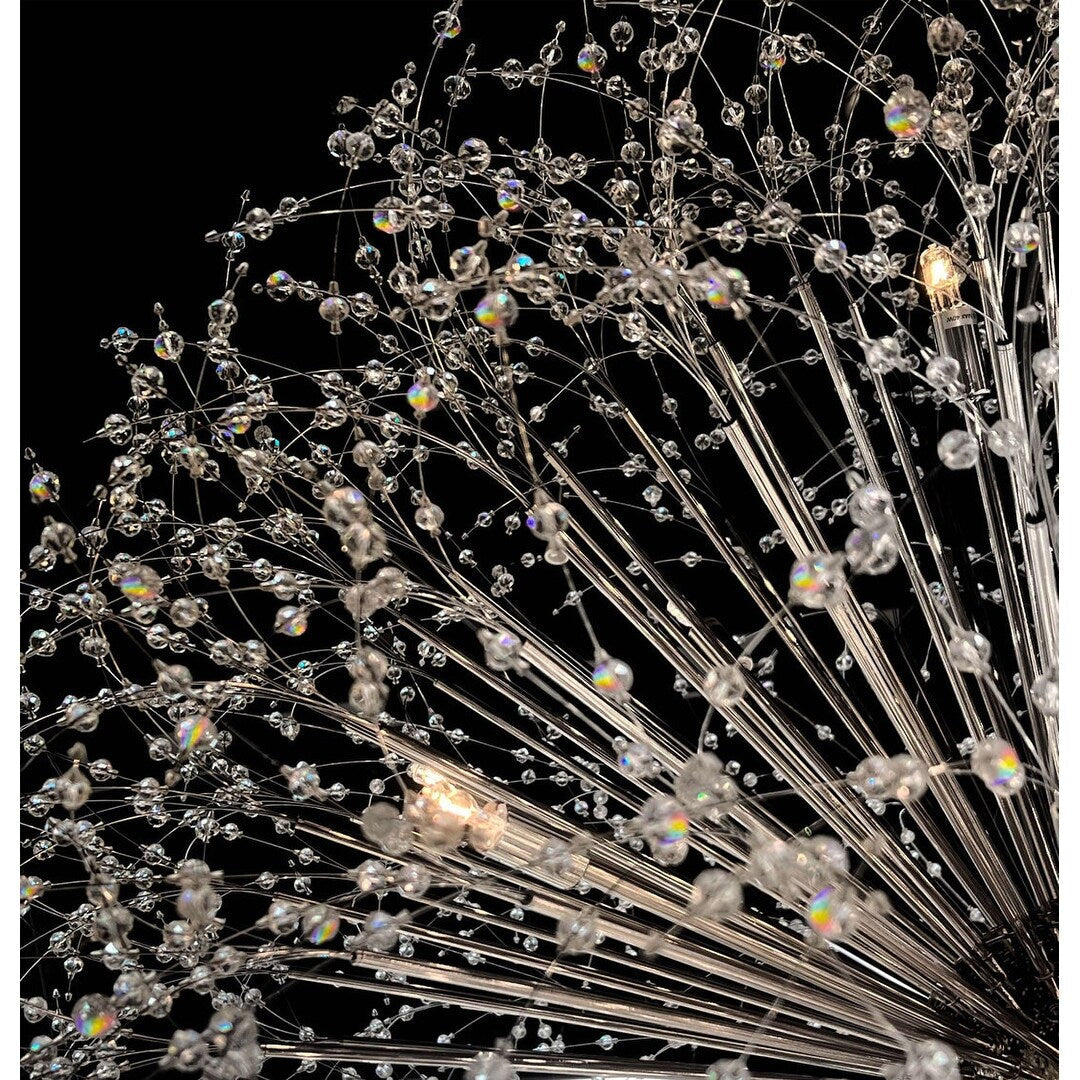 Lampadario Starburst da 47 pollici di larghezza, lampadario in cristallo