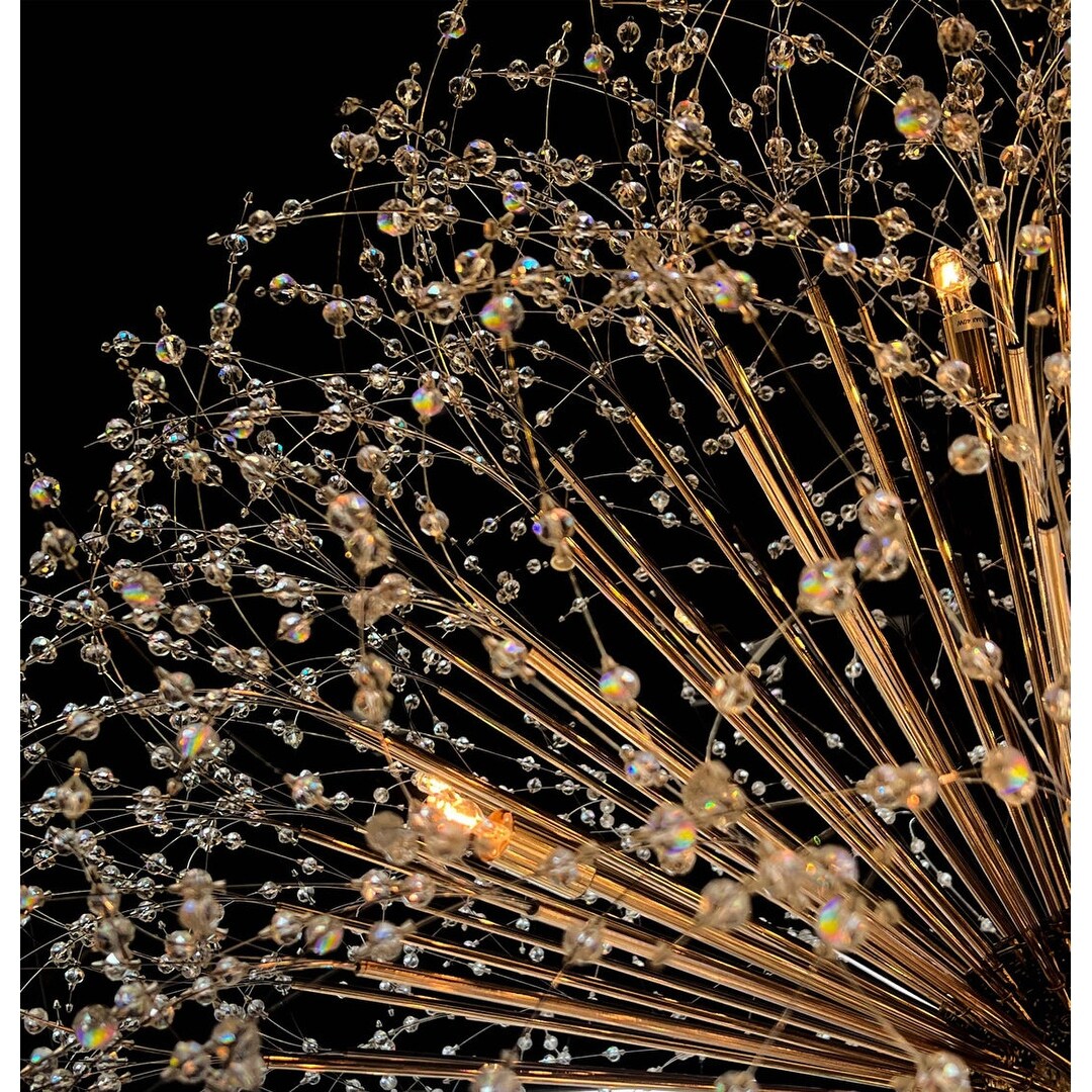 Lampadario Starburst da 47 pollici di larghezza, lampadario in cristallo