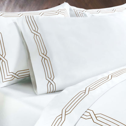 Set di lenzuola in cotone egiziano di qualità superiore, 1200 fili, ecologico e solido