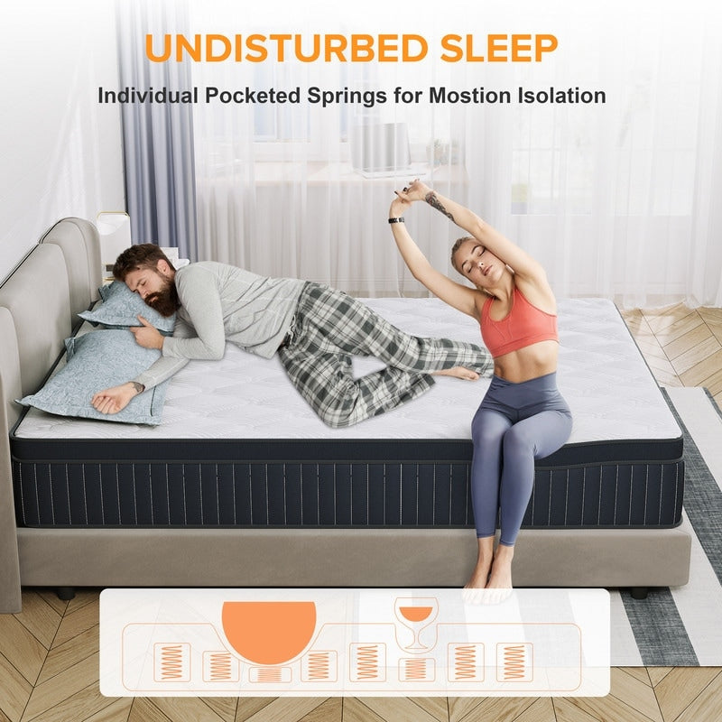 Materasso a molle SweDrea da 12 pollici, mediamente rigido, per il sollievo dal mal di schiena e il raffreddamento, con certificazione CertiPUR-US, SGS e OEKO-TEX.