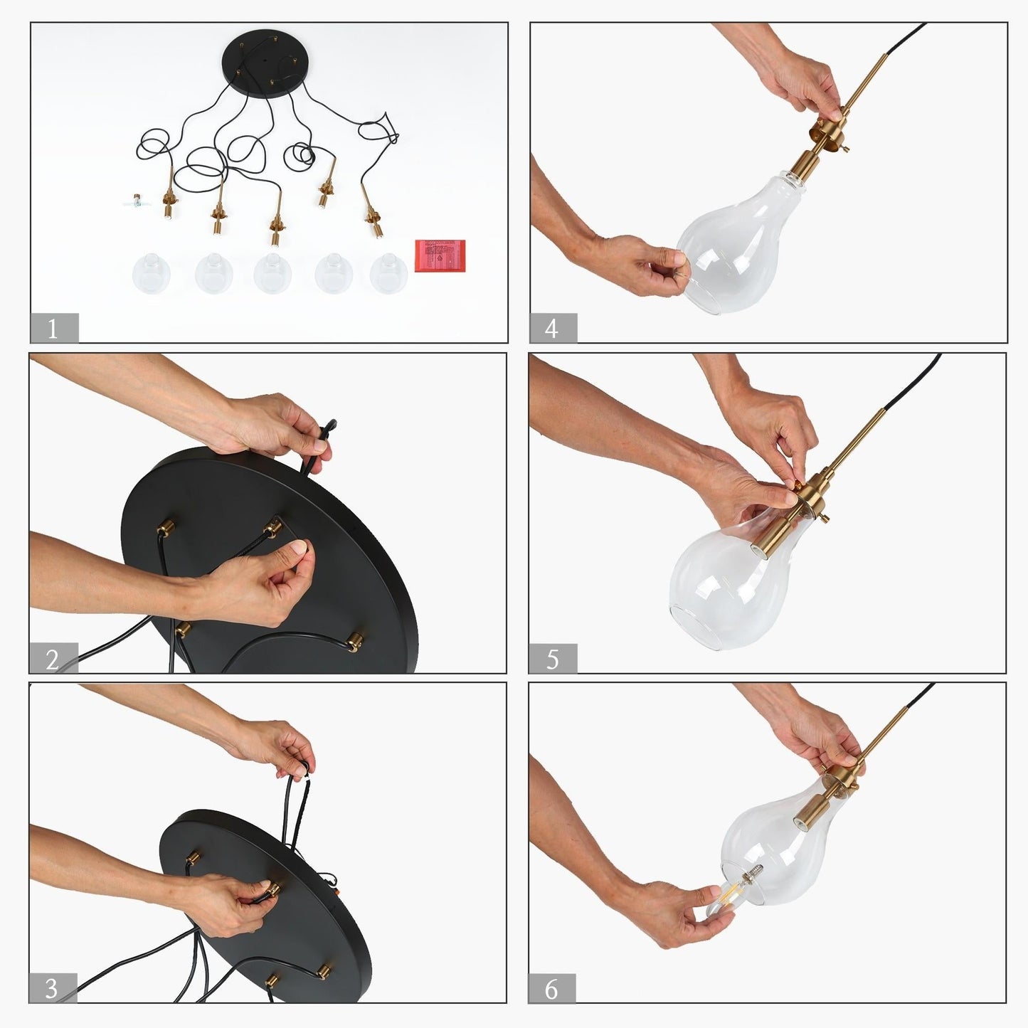 Lampadario moderno a goccia in vetro Synia a 5 luci per ingresso, scale e soffitti alti - D15'' x H18,2-74,2''