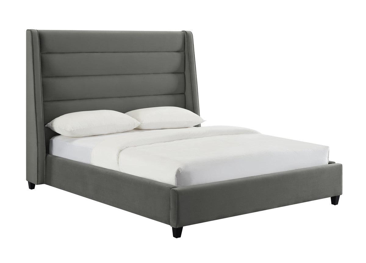 Letto in velluto grigio Kaui