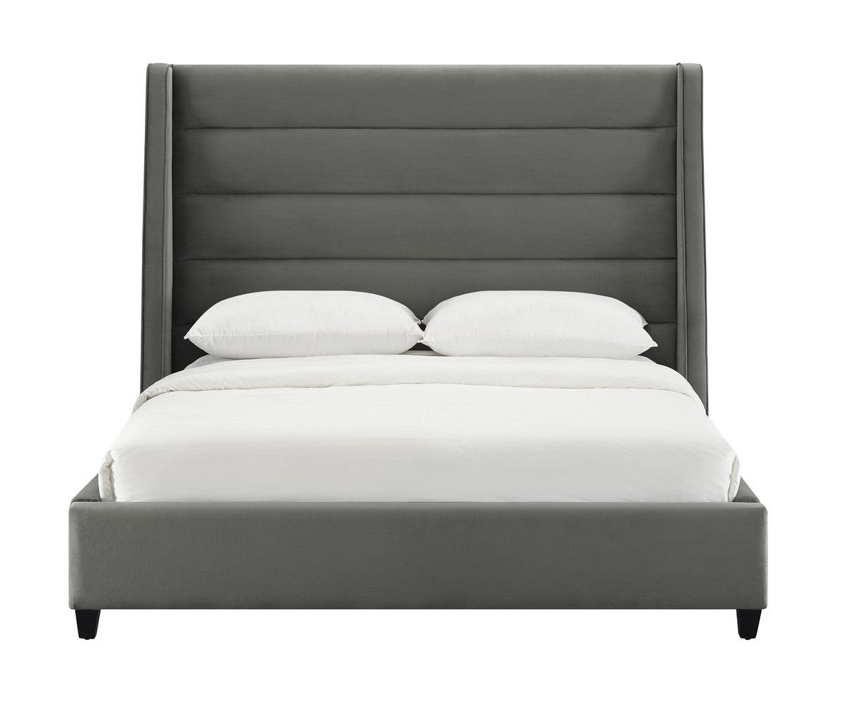 Letto in velluto grigio Kaui