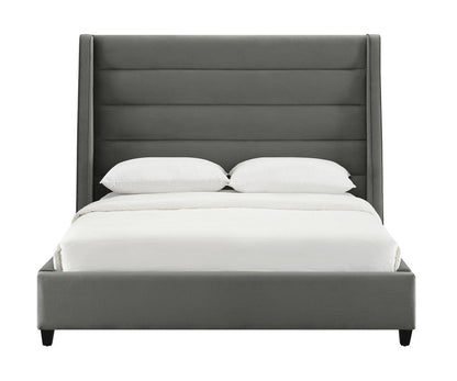 Letto in velluto grigio Kaui