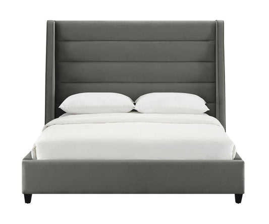 Letto in velluto grigio Kaui