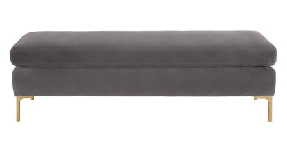 Panca in velluto grigio Daphne