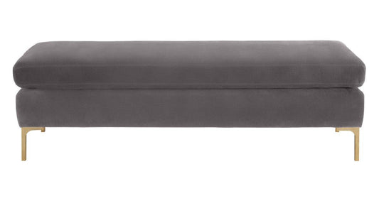 Panca in velluto grigio Daphne