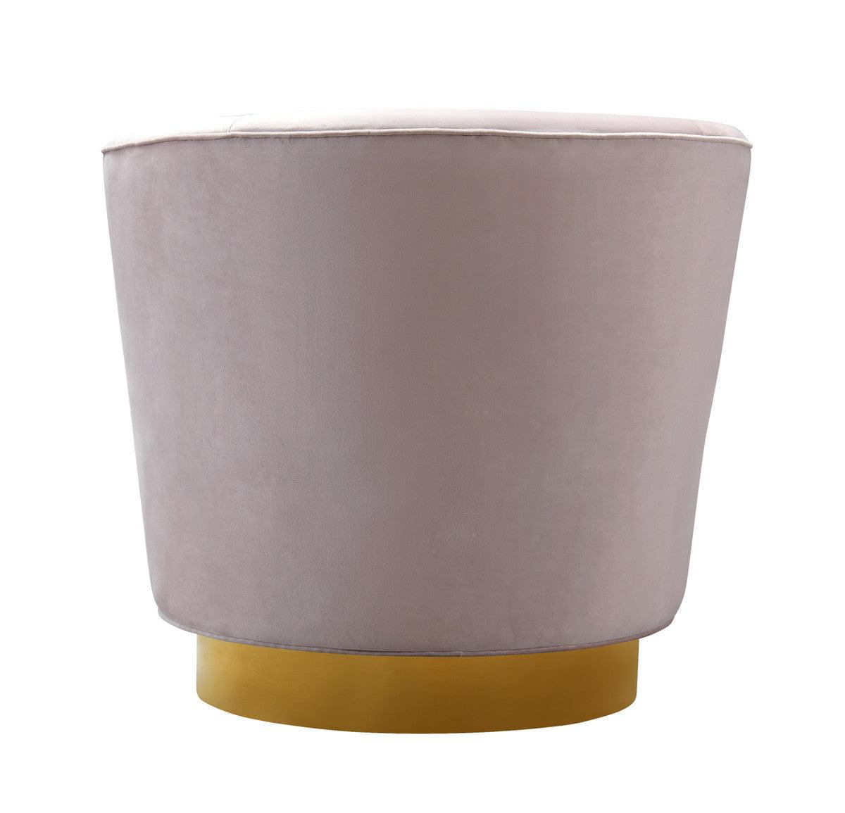 Sedia girevole in velluto blush Novak