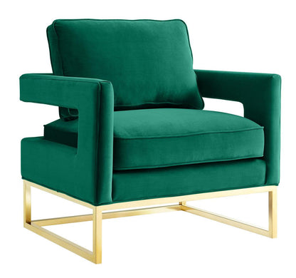 Sedia Annabelle in velluto verde