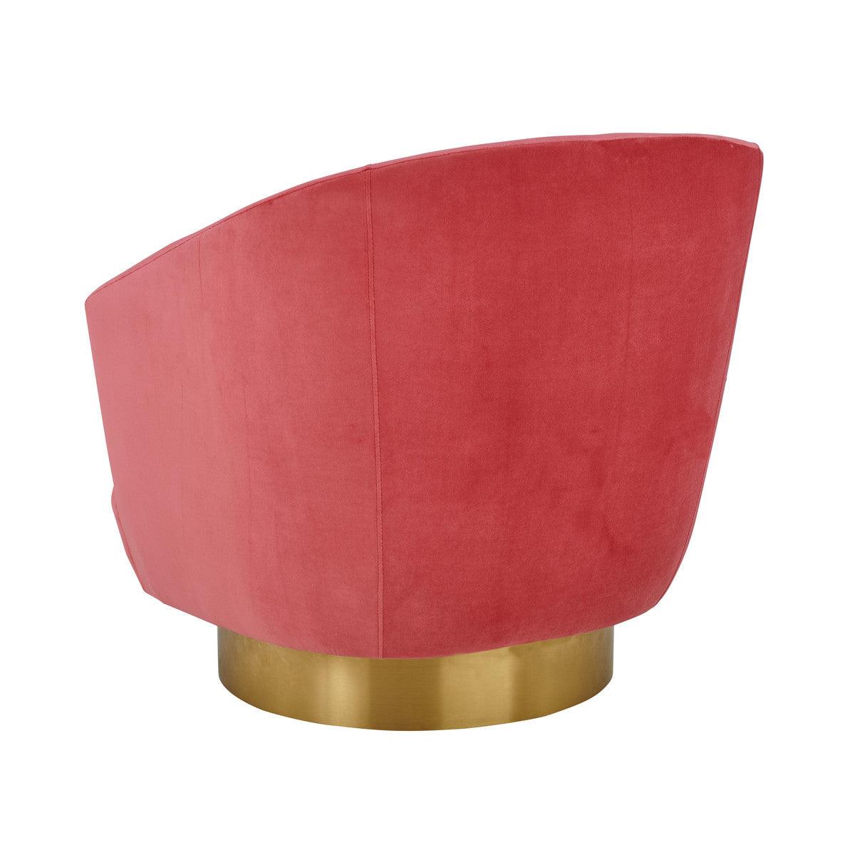 Sedia girevole Canova in velluto rosa shocking