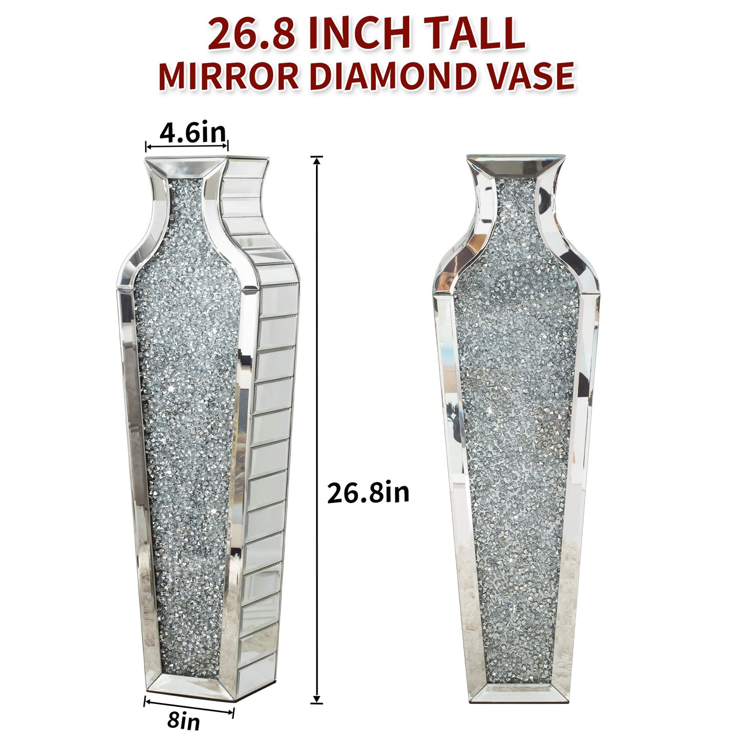 Vaso da terra alto con diamanti frantumati