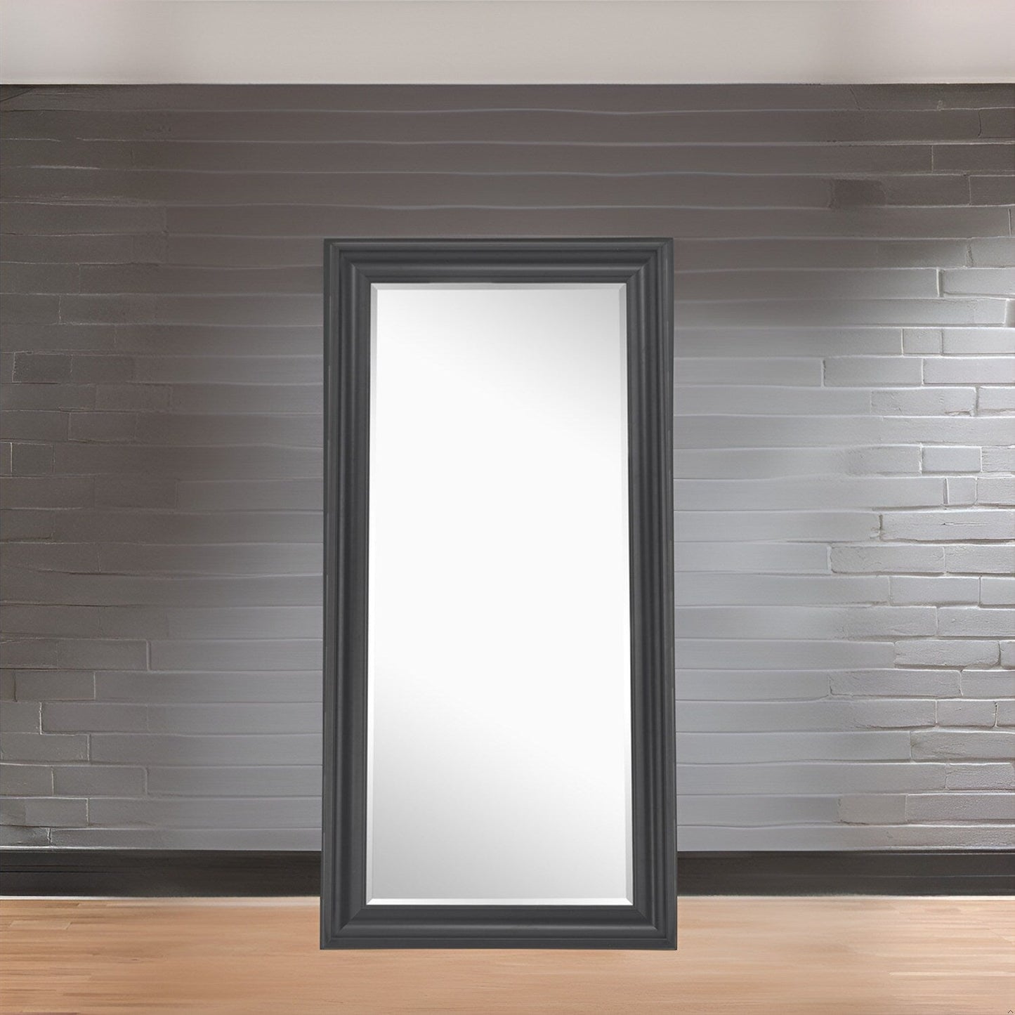 Specchio alto, specchio a figura intera, specchio di grandi dimensioni, cornice liscia in finto legno, specchio rettangolare da parete